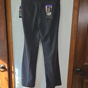 Lee Womens Uniform Dark Gray Dress Pants